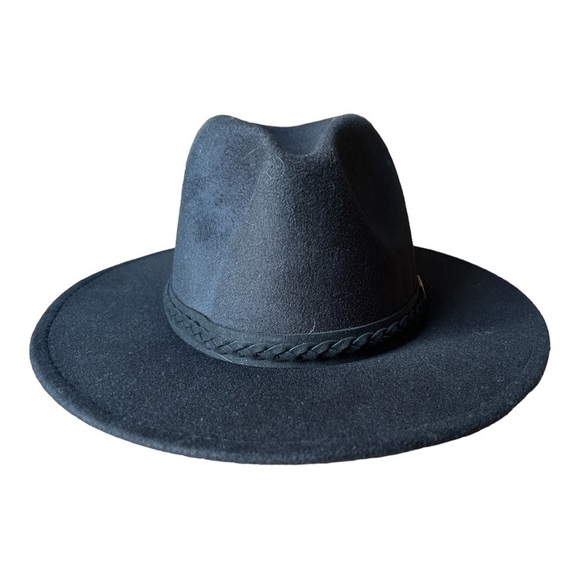 NWT Frye Men’s Black Felt Braided Band Stiff Brim Stetson Hat, OSFM - Picture 2 of 10